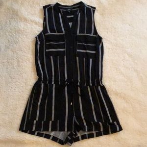 Mossimo black and white striped romper